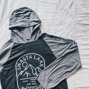 Shasta Lake Two Tone Grey Souvenir Graphic T-shirt Hoodie